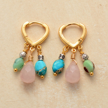 Vibrant Drop Mix Stones Earrings-Your Soul Place